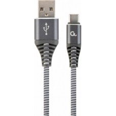 Кабель Cablexpert USB - USB Type-C 2 м Space Grey/White (CC-USB2B-AMCM-2M-WB2) Б/У