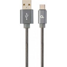 Кабель Cablexpert USB - USB Type-C 1 м Metallic-Grey (CC-USB2S-AMCM-1M-BG) Б/У