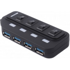 USB-хаб Maxxter HU2A-4P-AC-02 Black Б/У