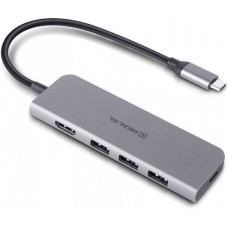 USB-хаб Real-El type C Multifunction HUB USB 3.0 with HDMI CQ-700 Space Grey Б/У