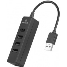 USB-хаб Real-El HQ-154 USB-A 2.0 Black Б/У