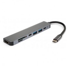 Концентратор Vinga Type-C to 4K HDMI+2xUSB3.0+SD+TF+2xPD aluminium (VCPHTC7AL) Б/У
